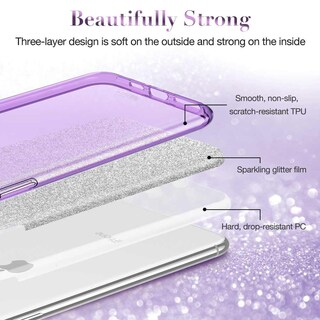 Foto 3 | Foto 3 | Funda Esr Glitter Brillos para iPhone 11 Pro Púrpura
