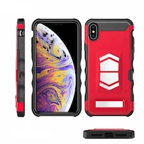 Funda Zizo Electro para iPhone Xs Max color Rojo con Mica de Cristal
