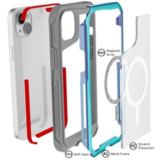 Foto 3 | Foto 3 | Funda Ghostek Atomic para iPhone 14 Plus Aluminio Transparente