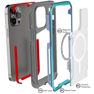Foto 3 | Foto 3 | Funda Ghostek Atomic Para iPhone 14 Pro Aluminio Transparente Prismatic Magsafe