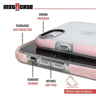 Foto 2 | Foto 2 | Funda Instacase Para IPhone 8 A Prueba de Golpes color Rosa