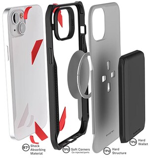 Foto 4 | Foto 4 | Funda  para iPhone 14 Plus Ghostek GHOCAS3225 color Gris con Porta Tarjetas