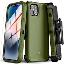 Funda Mybat Maverick Clip Para Iphone 14 - Verde Con Mica