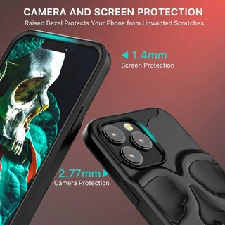 Foto 6 | Foto 6 | Funda Mybat Skullcap para iPhone 14 Pro Negra