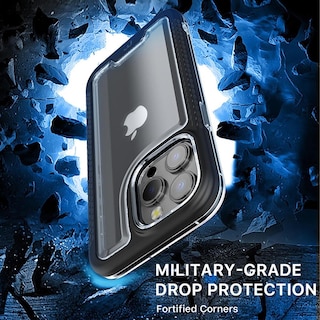 Foto 6 | Foto 6 | Funda Mybat Lux color Negro para iPhone 14 Pro Max con Mica de Cristal