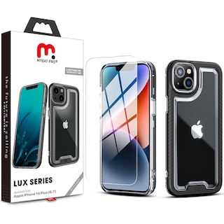 Foto 2 | Foto 2 | Funda Mybat Lux para IPhone 14 Plus Negra con Mica de Cristal