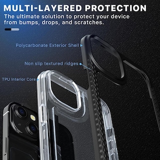 Foto 3 | Foto 3 | Funda Mybat Lux para IPhone 14 Plus Negra con Mica de Cristal