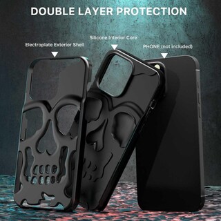 Foto 3 | Foto 3 | Funda Mybat Skullcap para IPhone 14 Pro Max color Negra