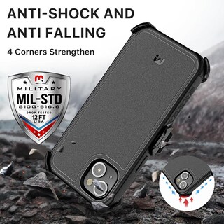 Foto 5 | Foto 5 | Funda Mybat Maverick Clip para iPhone 14 color Negro con Mica