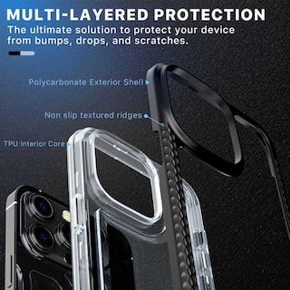 Foto 3 | Foto 3 | Funda Mybat Lux para iPhone Pro color Negro con Mica de Cristal