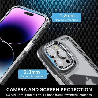 Foto 4 | Foto 4 | Funda Mybat Lux para iPhone Pro color Negro con Mica de Cristal