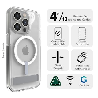 Foto 2 | Foto 2 | Funda Zagg Crystal Palace Transparente para iPhone 15 Pro