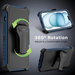 Foto 7 | Foto 7 | Funda + Mica Protectora Mybat Maverick Magsafe Clip para Iphone 15 Azul