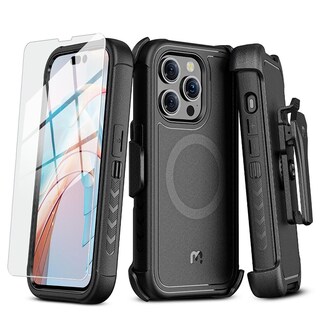 Foto 1 | Foto 1 | Funda + Mica Protectora Mybat Maverick Magsafe Clip para Iphone 15 Pro Max Negra