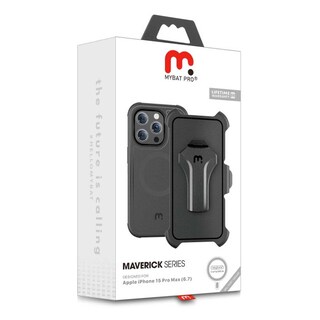 Foto 2 | Foto 2 | Funda + Mica Protectora Mybat Maverick Magsafe Clip para Iphone 15 Pro Max Negra