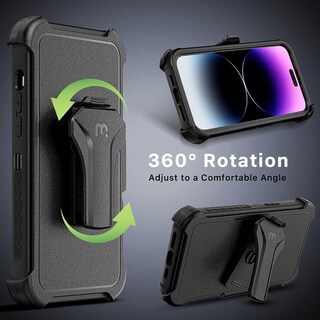Foto 7 | Foto 7 | Funda + Mica Protectora Mybat Maverick Magsafe Clip para Iphone 15 Pro Max Negra