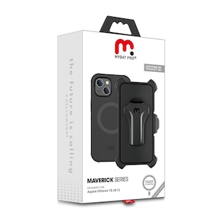 Foto 2 | Foto 2 | Funda + Mica Protectora Mybat Maverick Magsafe Clip para Iphone 15 Negra