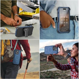 Foto 8 | Foto 8 | Funda + Mica Protectora Mybat Maverick Magsafe Clip para Iphone 15 Pro Max Azula