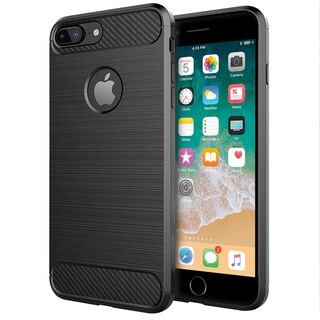 Foto 1 | Foto 1 | Funda Premium Fibra de Carbono para iPhone 7 Plus, 8 Plus Suave Flexible color Negro