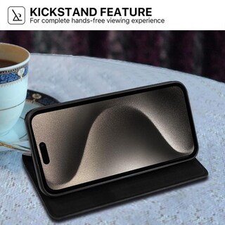 Foto 5 | Foto 5 | Funda Mybat Cartera para iPhone 15 Pro Negra Executive Wallet