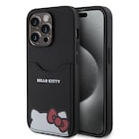 Case Hello Kitty Con Tarjetero Tipo Piel Negra Para Iphone 15 Promax