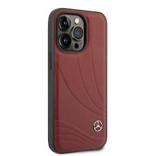 Foto 4 | Foto 4 | Funda Mercedes Benz de Piel Diseño Olas para iPhone 14 Pro Max Rojo