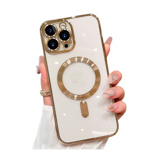 Foto 1 | Foto 1 | Funda Magsafe Para Iphone 14 Pro Max Gold Con Protección De Cámara - Venta Internacional.