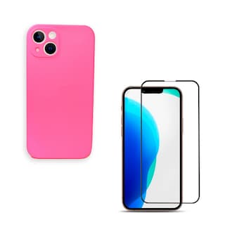 Foto 1 | Foto 1 | Funda Y Protector De Pantalla Para Iphone 13 En Goma Fucsia - Venta Internacional.