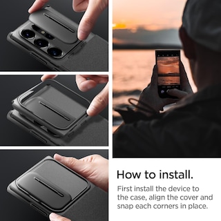 Foto 6 | Foto 6 | Funda Spigen Optik Armor Negro para Galaxy S24 Ultra - Venta Internacional