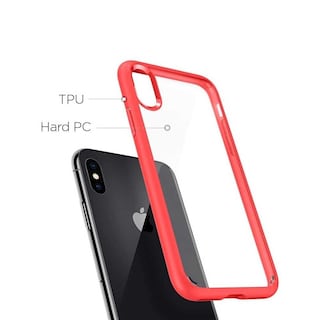 Foto 5 | Foto 5 | Funda Spigen Para iPhone X Y Xs Ultra Hybrid Transparente Rojo