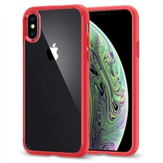 Foto 6 | Foto 6 | Funda Spigen Para iPhone X Y Xs Ultra Hybrid Transparente Rojo