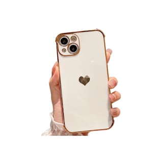 Foto 1 | Foto 1 | Funda de Teléfono con Forma de Corazón para iPhone 13 Blanca TPU Protección Total - Venta Internacional