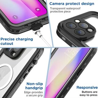 Foto 3 | Foto 3 | Funda impermeable y a prueba de golpes con Magsafe para iPhone 14 Pro Max