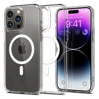 Funda Spigen Crystal Hybrid Mag para iPhone Pro Max Transparente Gris