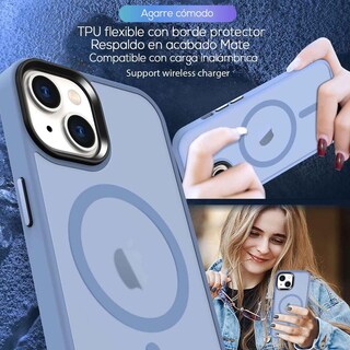 Foto 5 | Foto 5 | Funda Tekku Matte Style Para Iphone 15 Plus Trans Azul Compatible Con Magsafe