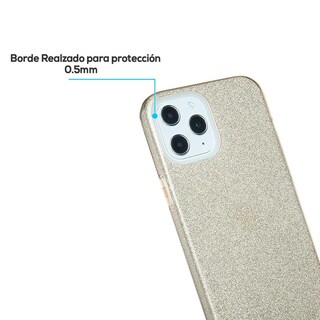 Foto 4 | Foto 4 | Funda Tekku Tpu Doble Capa Brillos Para Iphone 15 Oro Glitter