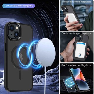 Foto 5 | Foto 5 | Funda Tekku Matte Style Para Iphone 15 Plus Trans Negra Compatible Con Magsafe