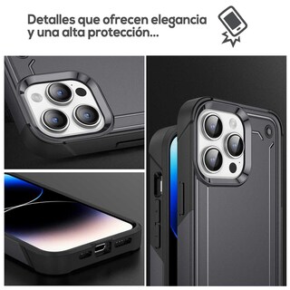 Foto 3 | Foto 3 | Funda Tekku Tough Cover Para Iphone 15 Pro Negra