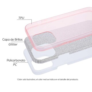 Foto 5 | Foto 5 | Funda Tekku Tpu Doble Capa Brillos Para Iphone 15 Pro Max Oro Glitter