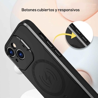 Foto 6 | Foto 6 | Funda Tekku Armor Soporte Para Iphone 15 Negra Compatible Con Magsafe