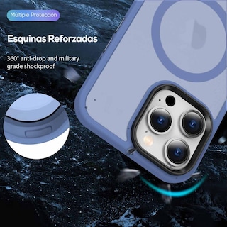 Foto 3 | Foto 3 | Funda Tekku Matte Style Para Iphone 15 Pro Max Trans Azul Compatible Con Magsafe