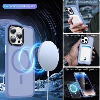 Foto 4 | Foto 4 | Funda Tekku Matte Style Para Iphone 15 Pro Max Trans Azul Compatible Con Magsafe