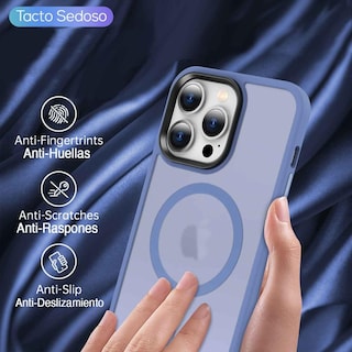 Foto 5 | Foto 5 | Funda Tekku Matte Style Para Iphone 15 Pro Max Trans Azul Compatible Con Magsafe