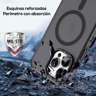 Foto 3 | Foto 3 | Funda Tekku Matte Color Para Iphone 15 Pro Trans Negra Compatible Con Magsafe