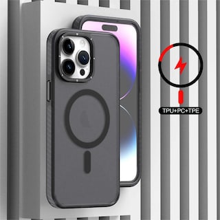 Foto 4 | Foto 4 | Funda Tekku Matte Color Para Iphone 15 Pro Trans Negra Compatible Con Magsafe