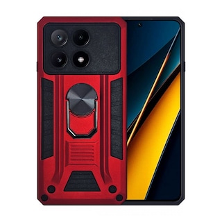 Foto 1 | Foto 1 | Funda Uso Rudo con Anillo para Xiaomi Poco X6 Pro Rojo