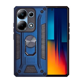 Foto 1 | Foto 1 | Funda de Uso Rudo con Anillo para Xiaomi Poco M6 Pro Azul Marino
