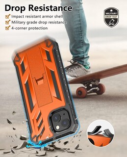 Foto 4 | Foto 4 | Funda De Teléfono Soios Para Iphone 13/14 De 6.1 Pulgadas Con Soporte Naranja - Venta Internacional.
