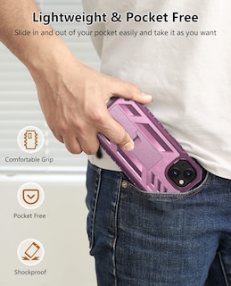Foto 7 | Foto 7 | Funda De Teléfono Soios Para Iphone 13/14 De 6.1 Pulgadas Con Soporte Rosa - Venta Internacional.