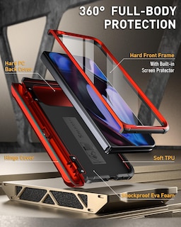 Foto 3 | Foto 3 | Funda Poetic Spartan Para Google Pixel 9 Pro Fold 5g, Color Rojo Metalizado - Venta Internacional.